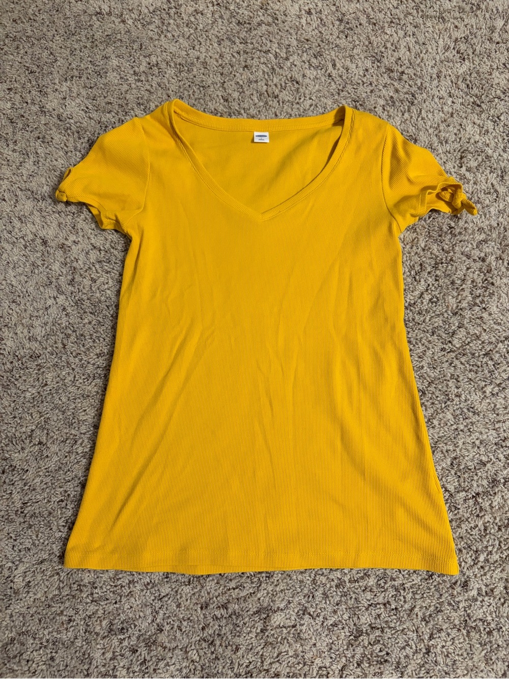 Old Navy Short Sleeve V-Neck Top - Mustard Yellow